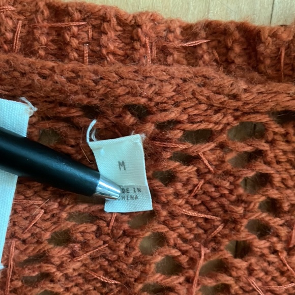 Anthropologie sequined bolero shrug burnt orange rust cotton Medium - Picture 3 of 11